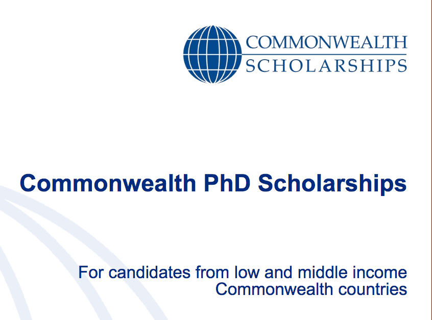commonwealth phd scholarships 2018
